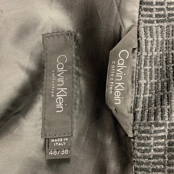 CALVIN KLEIN COLLECTION Size 38 Charcoal Black Textured Wool / Cashmere Jacket - Picture 7 of 7